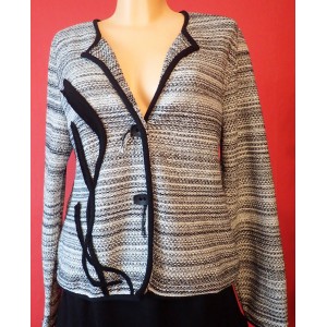 Pletené sako - kabátik Koko, sivočierny melír